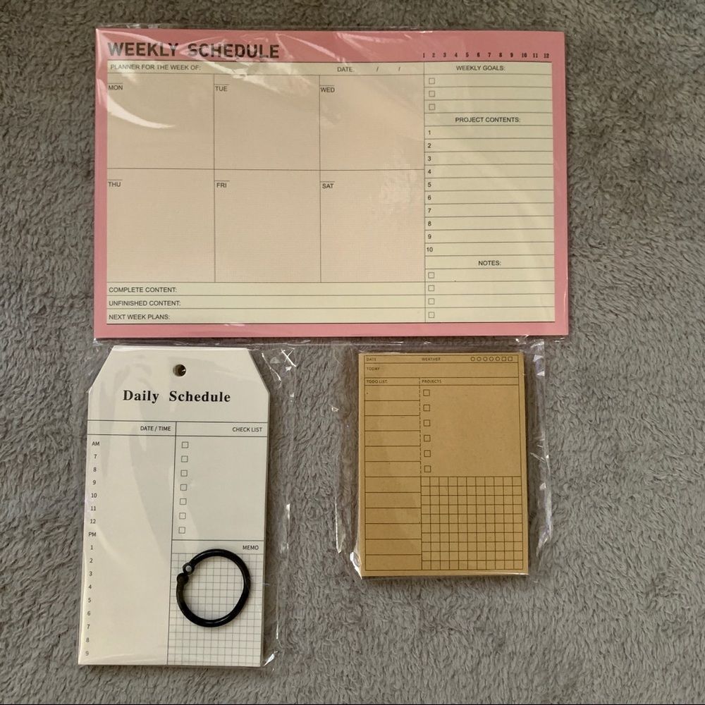 3 pcs planner set